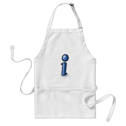 Glanzend Blauw Informatie Icoon Symbool Standaard Schort (Voorkant)