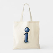 Glanzend Blauw Informatie Icoon Symbool Tote Bag (Achterkant)