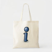 Glanzend Blauw Informatie Icoon Symbool Tote Bag (Voorkant)