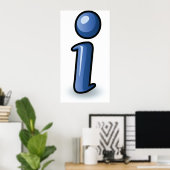 Glanzend Blauw Informatie Pictogram Symbool Poster (Thuiskantoor)