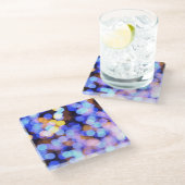 Glanzend Blauw Licht Drank Onderzetter (Schuin)