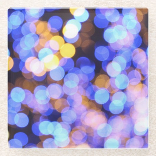 Glanzend Blauw Licht Drank Onderzetter (Voorkant)