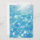 Glanzend Blauw Water I Uitnodiging voor het zwemba (Achterkant)