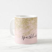 Glanzend bleekroze ruggegraat koffiemok (Voorkant links)