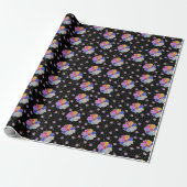 Glanzend Bloem Motief met Edelstenen Cadeaupapier (Uitgerold)