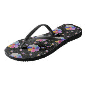 Glanzend Bloemmotief met Edelstenen Teenslippers (Schuin)