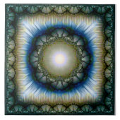 Glanzend bloemradiatiepatroon tegeltje (Voorkant)