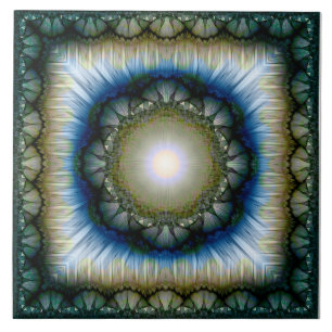 Glanzend bloemradiatiepatroon tegeltje