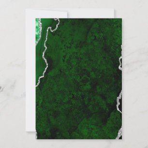 Glanzend bosgroen marmer chic zilver glitters kaart
