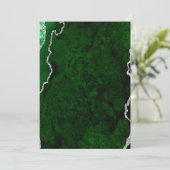 Glanzend bosgroen marmer chic zilver glitters kaart (Staand voorkant)