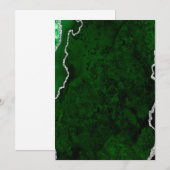 Glanzend bosgroen marmer chic zilver glitters kaart (Voorkant / Achterkant)