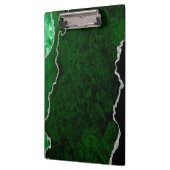 Glanzend bosgroen marmer chic zilver glitters klembord (Links)
