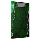 Glanzend bosgroen marmer chic zilver glitters klembord (Rechts)