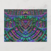 Glanzend Briefkaart 3D Groen Blauw Paars Zany (Voorkant)