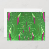 Glanzend Briefkaart 3D Roze Groene Zany (Voorkant / Achterkant)