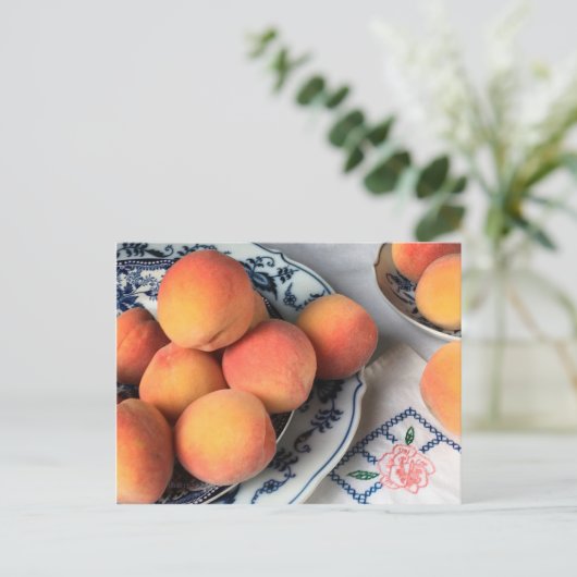 Glanzend Briefkaart: Perziken en Antiek China Briefkaart (Staand voorkant)