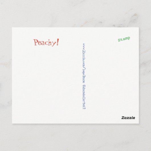 Glanzend Briefkaart: Perziken en Antiek China Briefkaart (Achterkant)