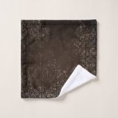 glanzend brons | Rich Brown Glam Damask Bad Handdoek (Wasdoekje)