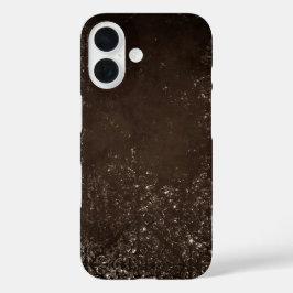 glanzend brons | Rich Brown Glam Damask iPhone 16 Hoesje