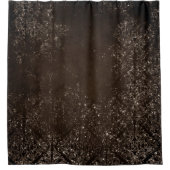 glanzend brons | Rich Brown Glam Damask Douchegordijn (Voorkant)