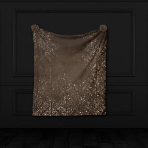 glanzend brons Rich Brown Glam Damask Fleece Deken