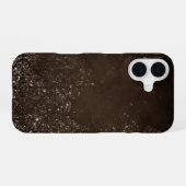 glanzend brons | Rich Brown Glam Damask iPhone 16 Hoesje (Achterkant horizontaal)