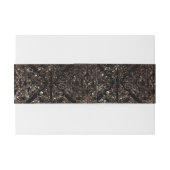 glanzend brons | Rich Brown Glam Damask Uitnodigingen Wikkel (Achterkant Voorbeeld)
