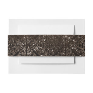 glanzend brons Rich Brown Glam Damask Uitnodigingen Wikkel