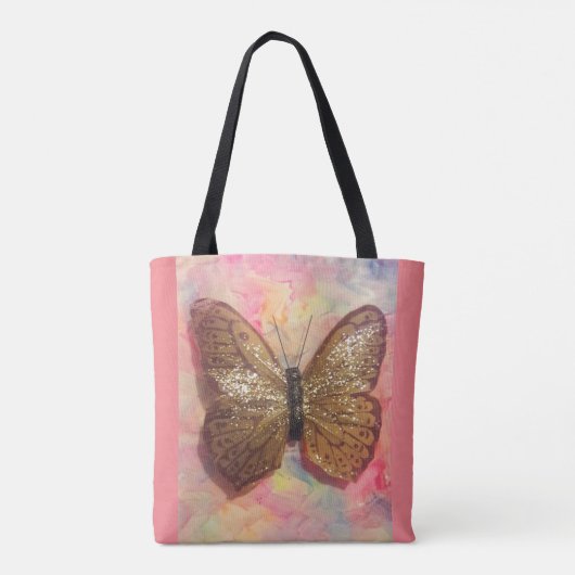 glanzend bronzen vlinder tas (Achterkant)