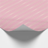 Glanzend chique design roze goud gestreepte glamou cadeaupapier (Hoek)