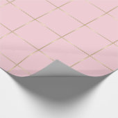 Glanzend chique ontwerp Roze Kleur Goud Gestreept Cadeaupapier (Hoek)