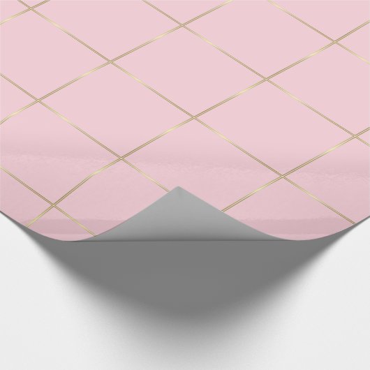Glanzend chique ontwerp Roze Kleur Goud Gestreept Cadeaupapier (Hoek)