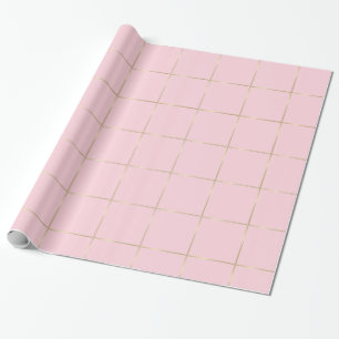 Glanzend chique ontwerp Roze Kleur Goud Gestreept Cadeaupapier