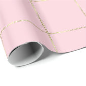 Glanzend chique ontwerp Roze Kleur Goud Gestreept Cadeaupapier (Rol Hoek)