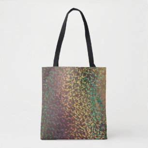 Glanzend, confetti, veelkleurig tote bag