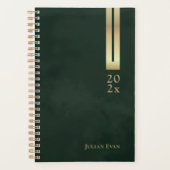 Glanzend  Dark Emerald Green & Gold Niet gedateerd Planner (Voorkant)