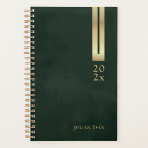Glanzend  Dark Emerald Green & Gold Niet gedateerd Planner