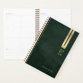Glanzend  Dark Emerald Green & Gold Niet gedateerd Planner (Display)
