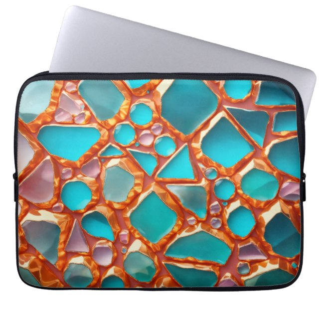 Glanzend diamantpad laptop sleeve (Voorkant)