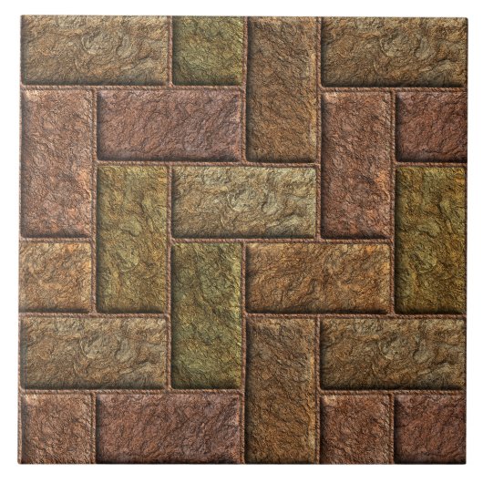 Glanzend digitaal brons patroon en koper tegeltje (Voorkant)