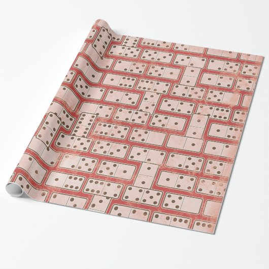 Glanzend Domino Wrapping Paper Cadeaupapier (Uitgerold)