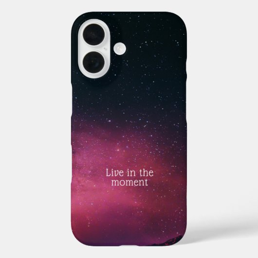 Glanzend donker 'Leef in het Moment' – Premium gla Case-Mate iPhone Case (Achterkant)