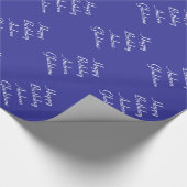Glanzend donkerblauw Birthday-verlooppapier Cadeaupapier (Hoek)