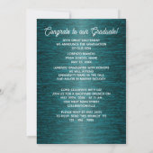 Glanzend donkerblauw groen Afstuderen Aankondiging (Achterkant)