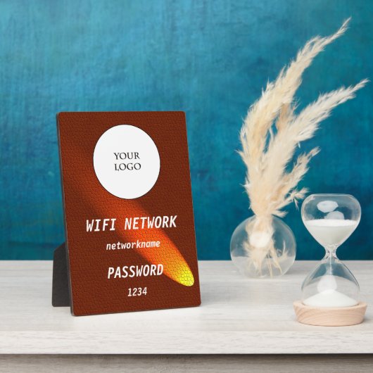 Glanzend Donkerbruin Leren Deel Wifi-Netwerk Fotoplaat (Zijkant)
