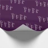 Glanzend donkerdonker paars Birthday Wrapping Pape Cadeaupapier (Hoek)