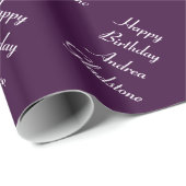 Glanzend donkerdonker paars Birthday Wrapping Pape Cadeaupapier (Rol Hoek)