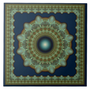 Glanzend fabulair fractaal ornament tegeltje