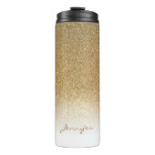 Glanzend fijn fijn glitter gepersonaliseerd thermosbeker (Voorkant)