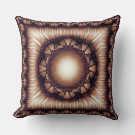 Glanzend floreel fractaal omgevormd patroon kussen